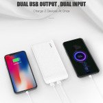 Wholesale Universal 10000 mah Portable Dual Port Super Slim Power Bank Charger SL10 (White)